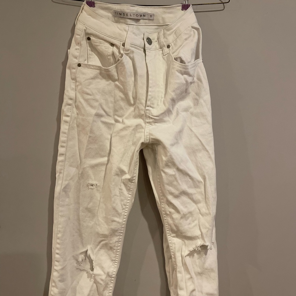 white ripped jeans